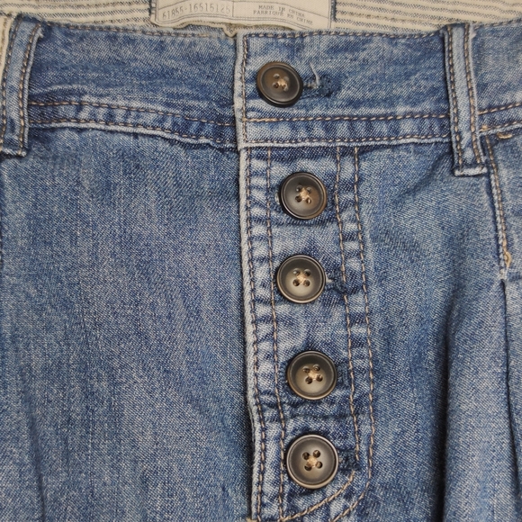 Free People Pleated Jeans Size 26 Embroidered - Picture 6 of 13